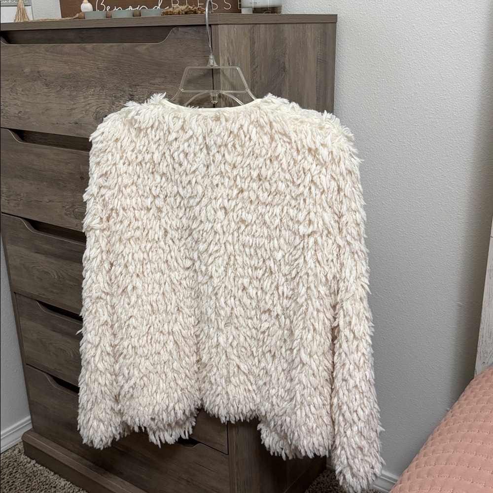 Stylish Cream Textured Cardigan - Picture 4 of 4